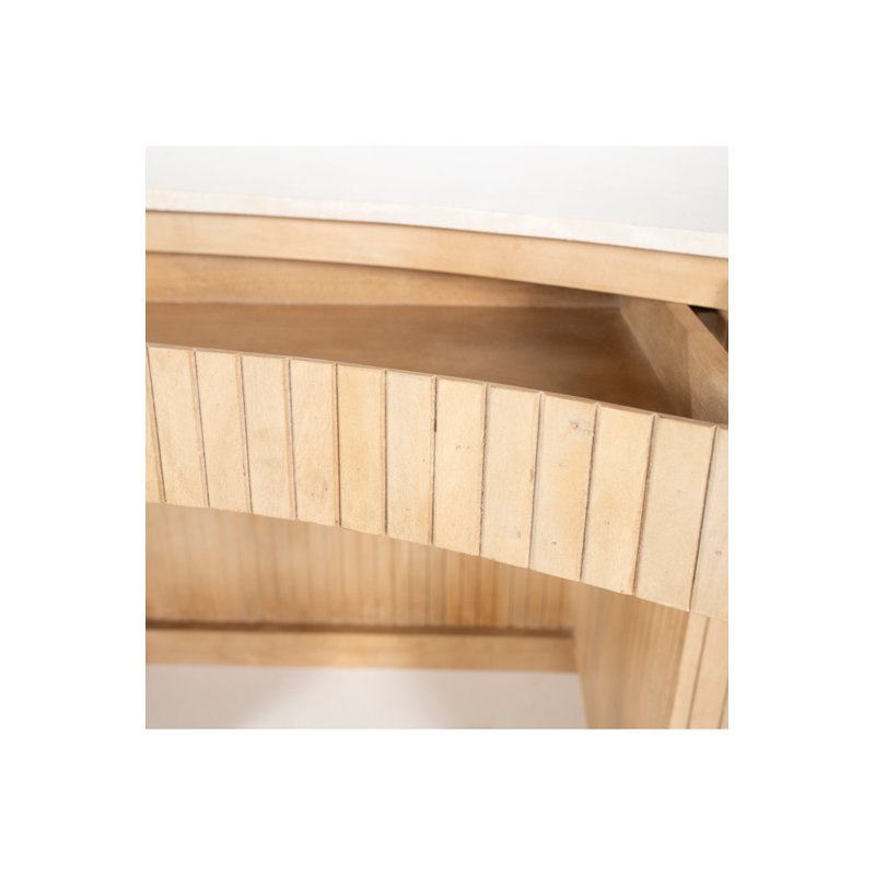 Desk Marble Computer Desk, White, Natural
