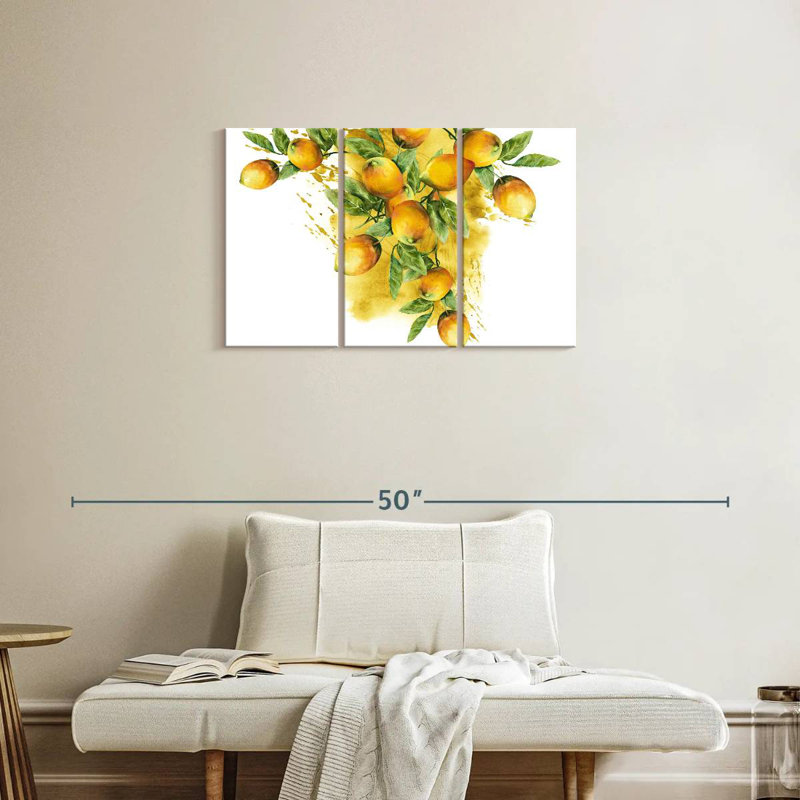 Yarlin aquarelle citrons dorés, H 20 po x l 33 po