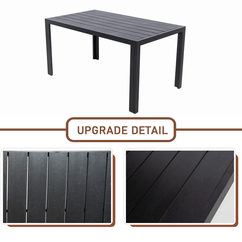 Berendien 5 - Person Patio Dining Set with Rectangular Table , Cushions Included, 74cm H x 85cm W x 145cm L