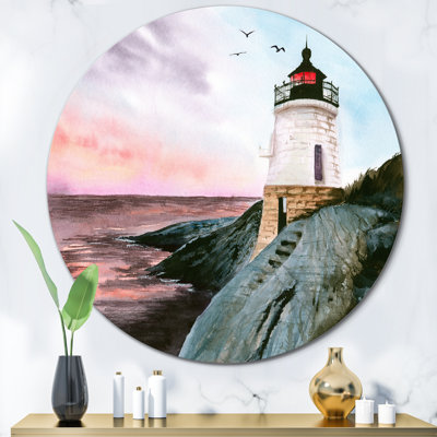 Castle Hill Lighthouse On Rocky Island On Sunset " Castle Hill Lighthouse On Rocky Island On Sunset "