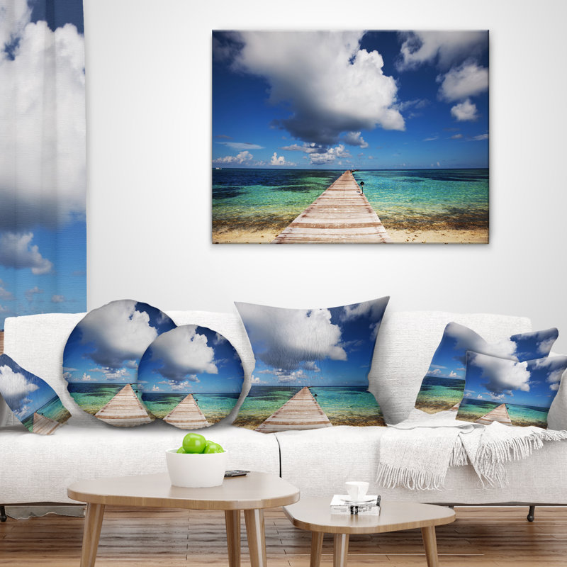 Oreiller long pilier en serene maldives, 16 po x 1 po, Coussin décoratif
