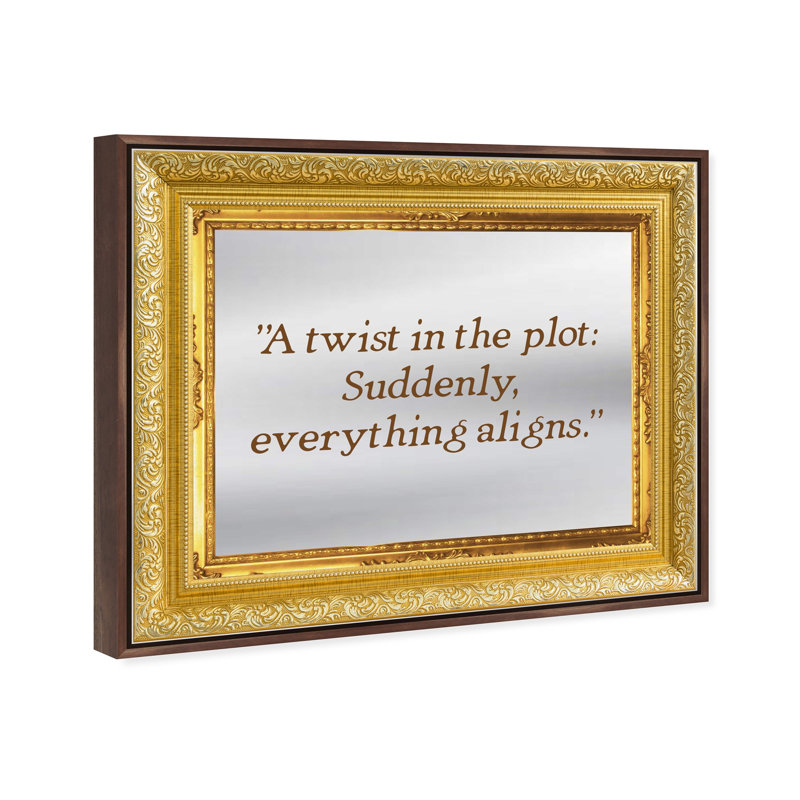 Plot Twist TypographyFramed Mirror by Oliver Gal, Brown