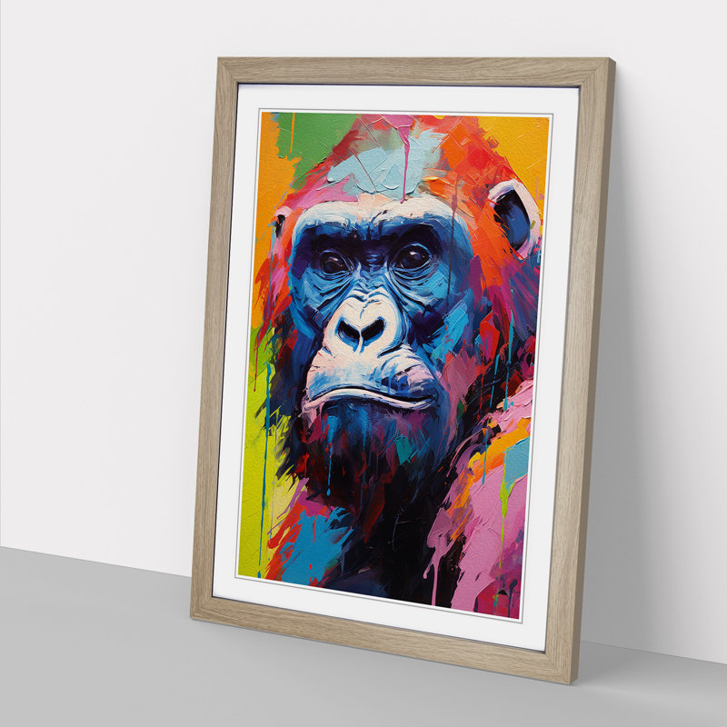 Gorilla Colour Field - Framed Print