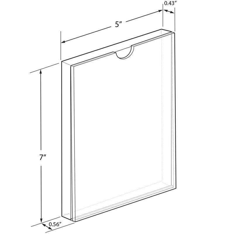 Clear Acrylic Block Sign Holder Frame 5” x 7”, Top Load, 2-Pack
