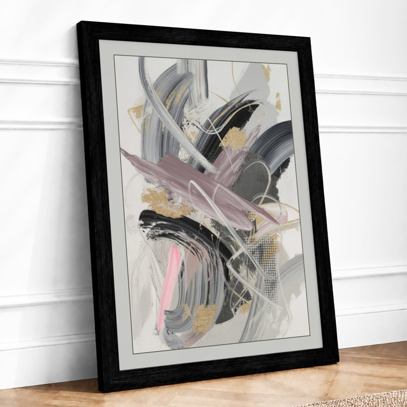Fragmented Geometry Abstract - Print, A2 - 59.4 x 42.0 cm, Black