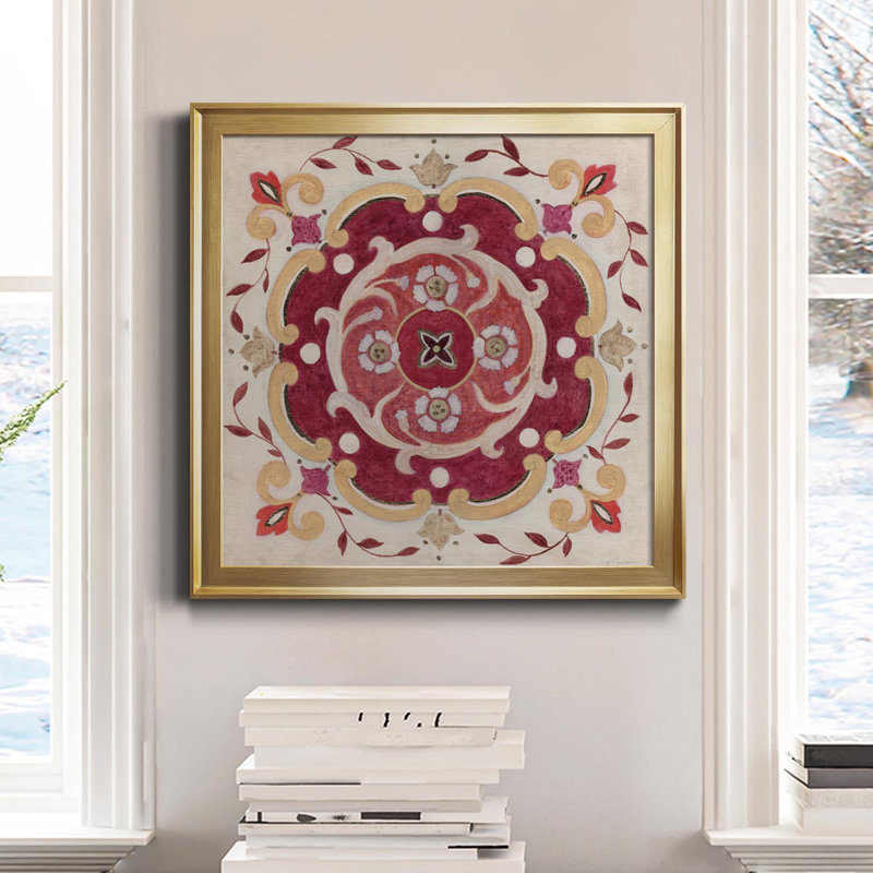 " Bohemian Ruby ", Gold Framed Canvas, 24" H x 24" W x 1" D