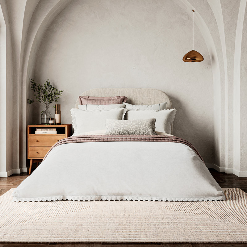 Avita Embroidered 180TC BCI Cotton Duvet Cover, Kingsize