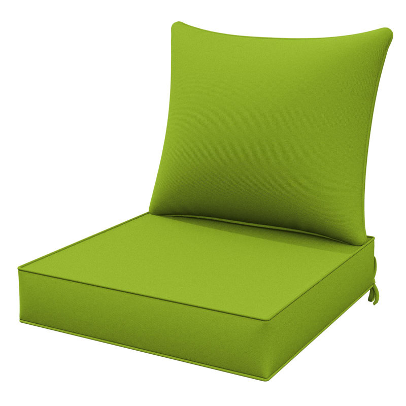 Wynee Outdoor Deep Seat Cushion Set Outdoor Patio Chair Cushions, 5", Grass Green, 24" W x 24" D