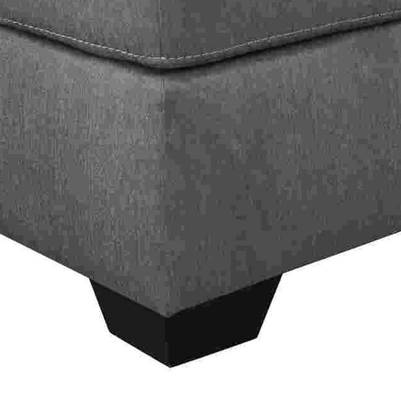 Repose-pieds d'appoint surdimensionné avec coutures, gris, Velours gris
