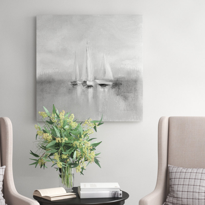 «Morning Sail I Blue», reproduction, H 24 po x l 24 po x P 2 po, Toile tendue