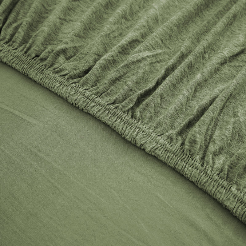 Jersey Knit Fitted Sheet, Single (3'), Olive Green
