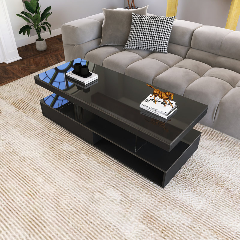 Modern LED Coffee Table, Black