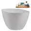 59" Streamline Soaking Matte White Stone Resin Freestanding Tub And Tray With Internal Drain In Polished Chrome