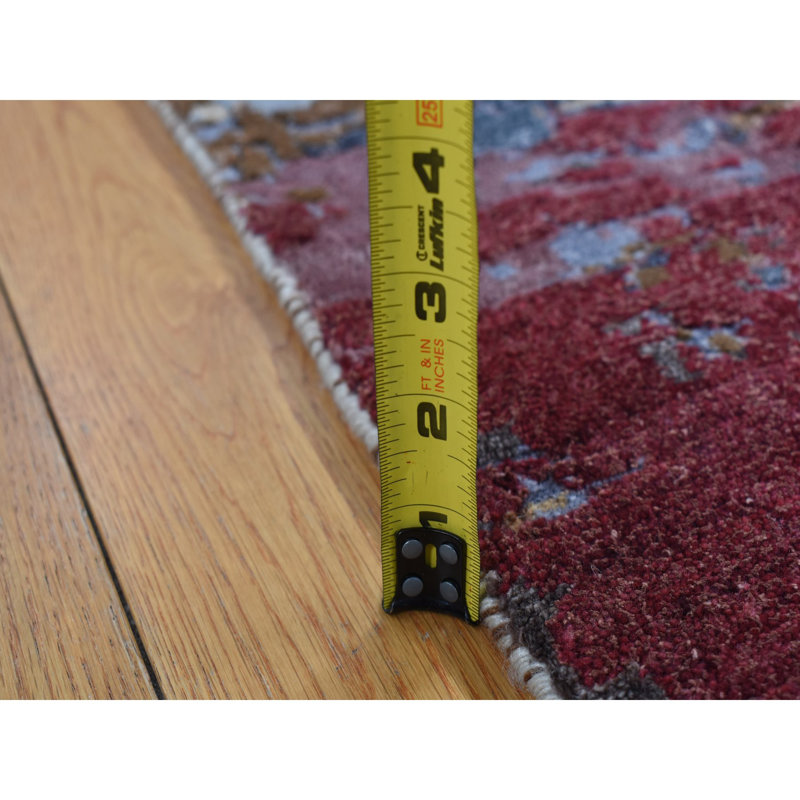 Tapis de couloir rouge en soie 2 pi 7 po x 8 pi 1 po Stackpole One-of-a-Kind