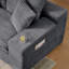Canapé modulaire rembourré en mousse à compression 98,4 po avec méridienne et poche latérale-97042054