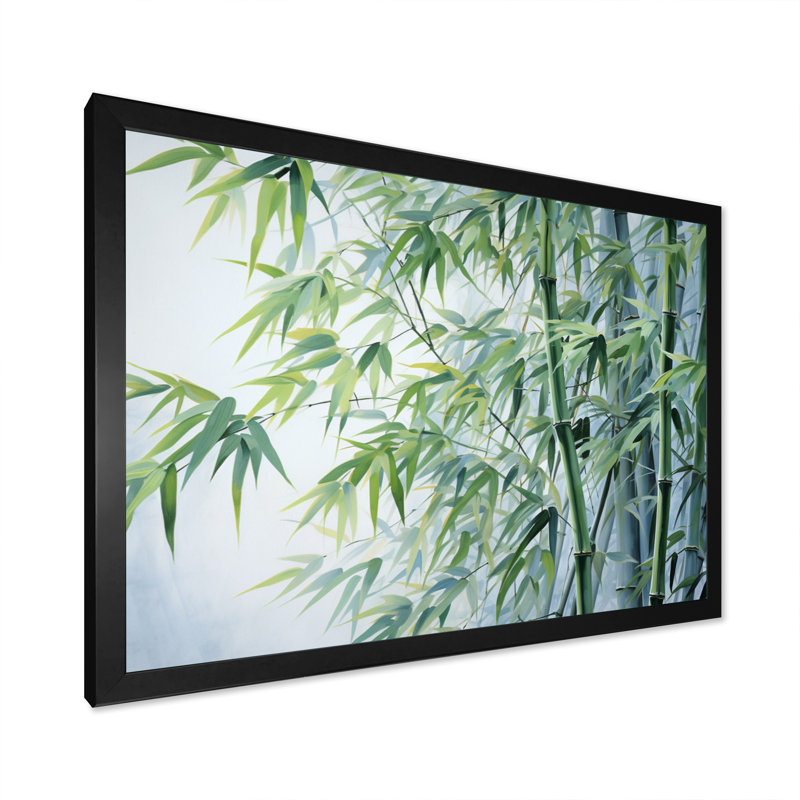 Bamboo Romantic Dream V, reproduction d'art sur toile, H 24 po x l 32 po x P 1 po, Cadre photo noir