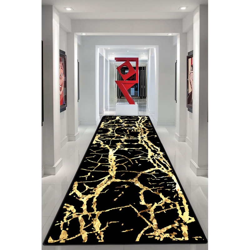 Luxury Hall Carpet, 100% Polyester, 59 x 118 inches | Digital Printing, 35.3 oz/sq yd, 0.2 in Pile Height | Non-Slip Underside, Easy to Clean, Machine Washable at 86°F | Ideal for Living Room, Entryway & Hallway Decor