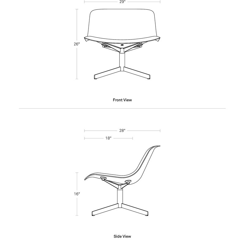 Nonesuch Swivel Lounge Chair, Ink Genuine Leather
