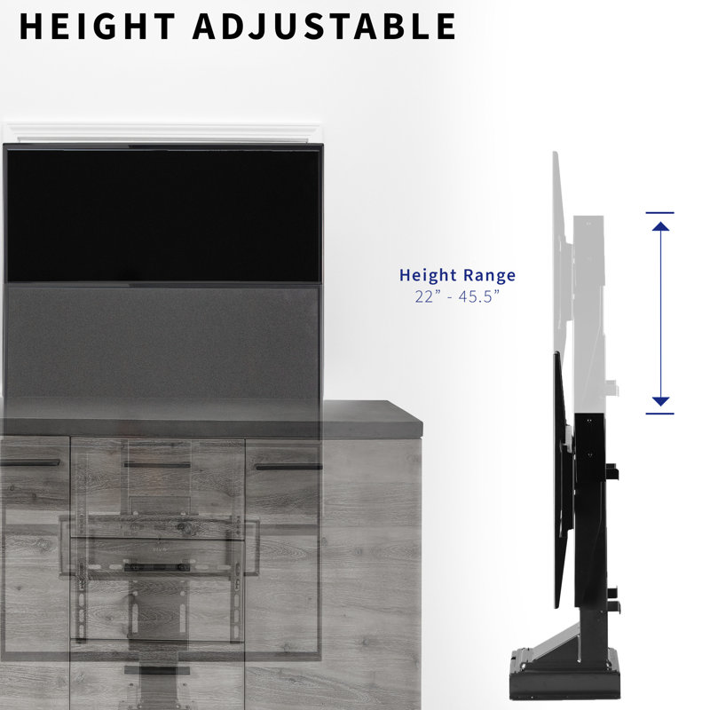Black Motorized TV Stand with Remote Control for 32-48 inch Screens
