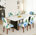 Motif floral bleu / blanc