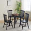 Table ronde noire, entièrement en bois massif, pouvant accueillir de 2 à 4 personnes, d'un diamètre de 31,5 po-726087708