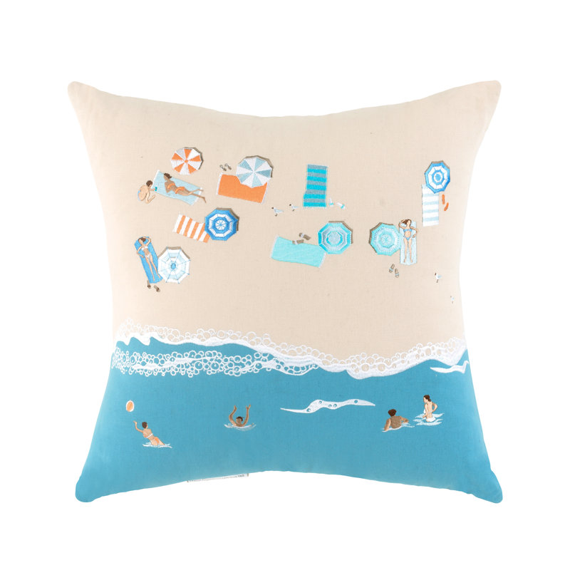 Embroidered Cotton Throw Pillow