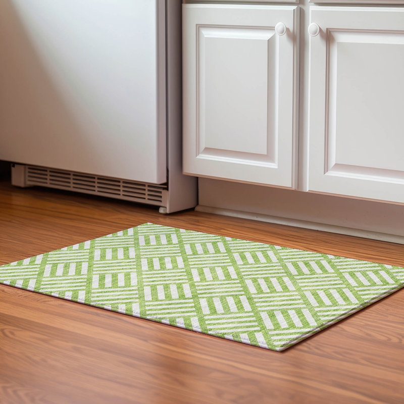 Tapis lime Cerrito lavable à la machine de qualité supérieure, Rectangle 1 pi 8 po x 2 pi 6 po