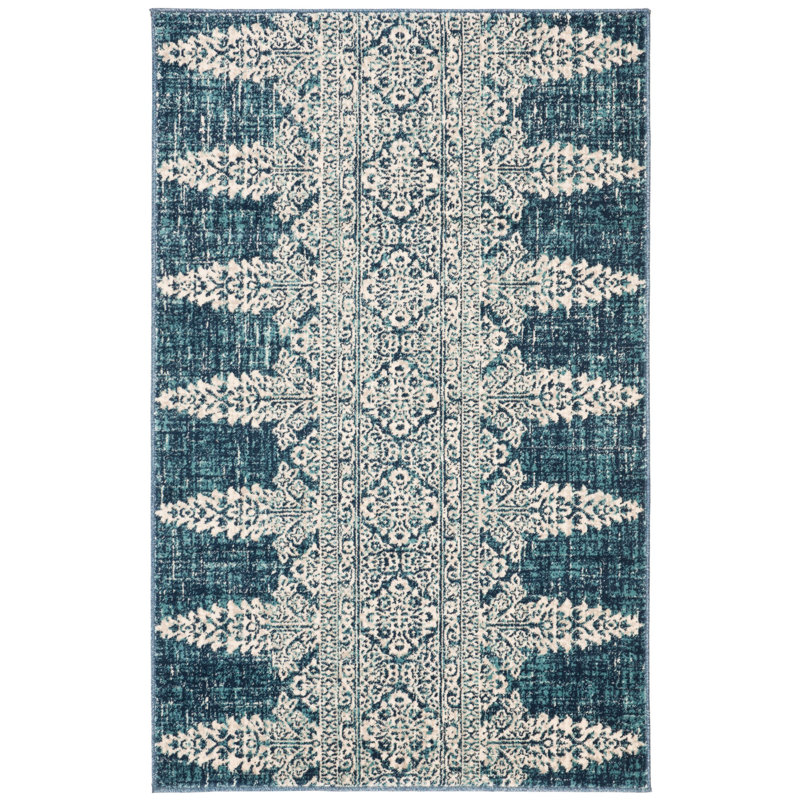 Annette Floral Royal/Ivory Area Rug