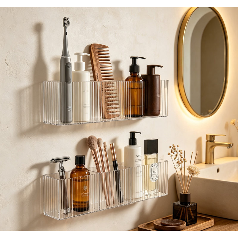 Ensemble de 2 tablettes étroites pour salle de bain Slim