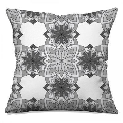 Coussins décoratifs gris à double face Mandala