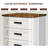 Farmhouse Nightstand with Charging Station, 3 Drawers Bedside Table, 22-inch Wide End Table for Bedroom, Living Room-1488082787-1488082784