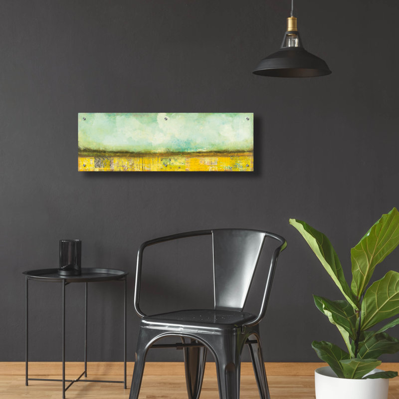 «On The Horizon» par Cheryl Warrick, art mural en verre acrylique, H 12 po x l 36 po