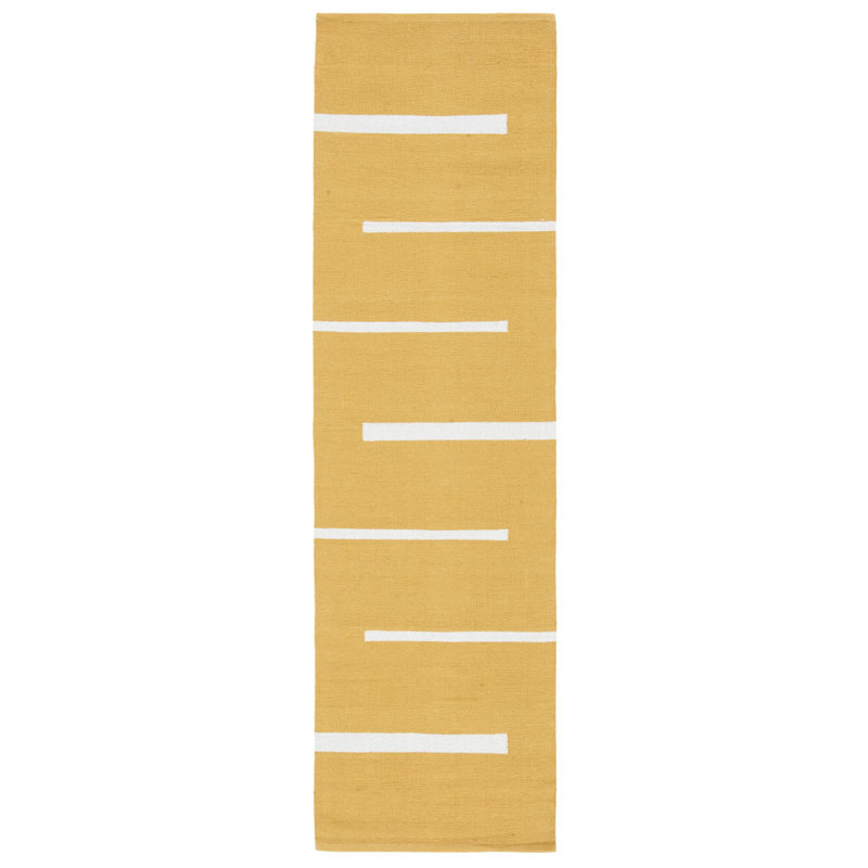 Estivalis Hand Woven Cotton Striped Rug, Runner 2'3" x 8'