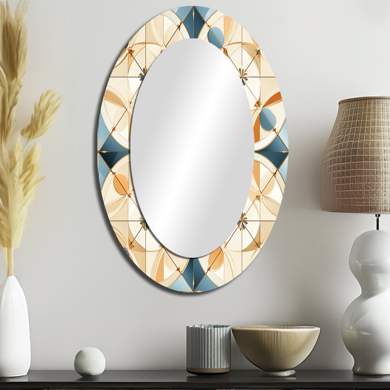 Silber - Miroir mural moderne ovale, H 36 po x l 24 po
