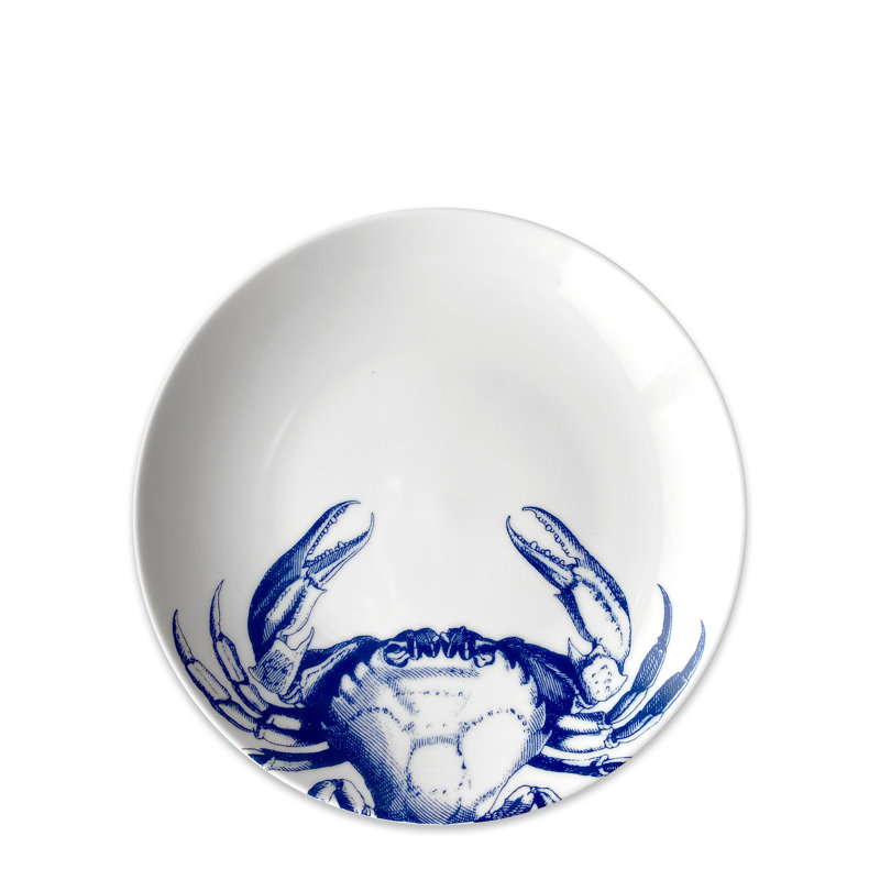 Crabs Handmade Porcelain Salad/Dessert Plate