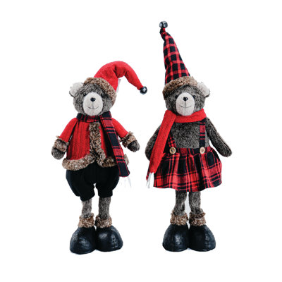Christmas Bear Stuffed Holiday Accent