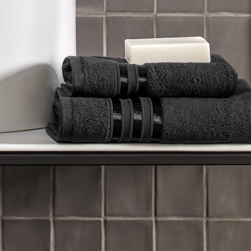 Arcadia Hand Towel, Black