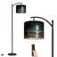Lampe sur pied à arc avec abat-jour réglable plage pleine lune lampe sur pied 3 températures de couleur à haut gradateur avec interrupteur au pied pour la chambre à coucher