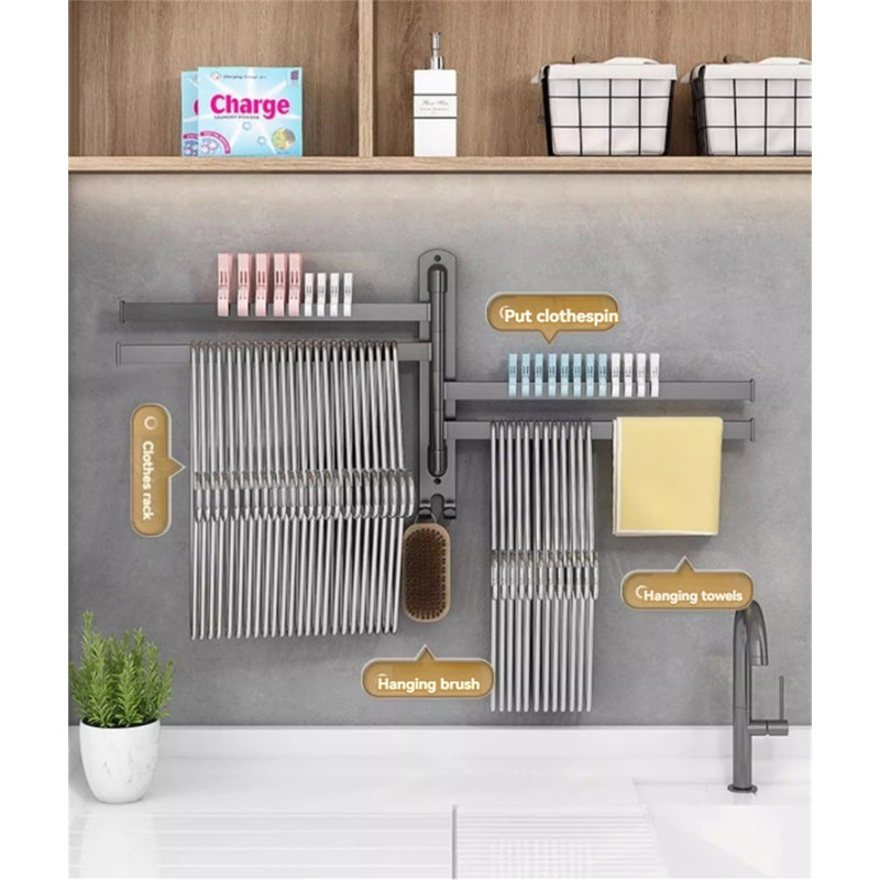 Flexispace 180° Rotatable Balcony Clothes Rack