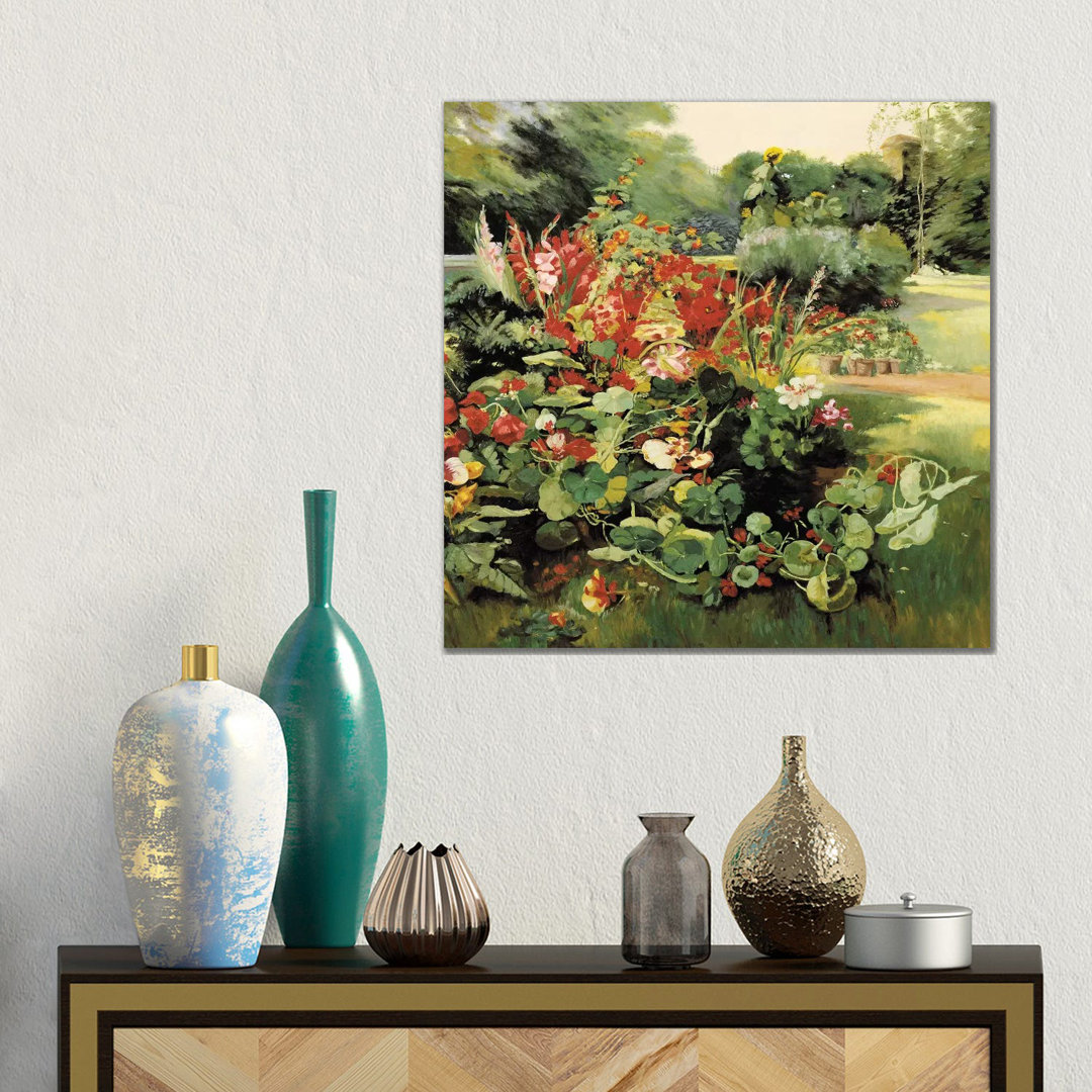 Vue Du Jardin von Top Art Portfolio - Galerie-verpackte Leinwand Giclée auf Leinwand