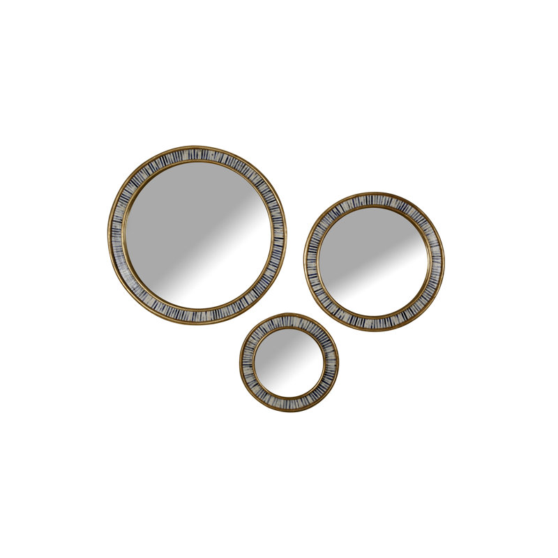 Miroir mural rond en bois massif Viren