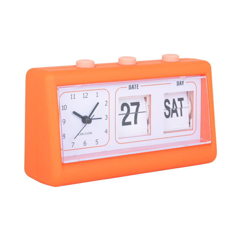 Mechanical Alarm Tabletop Clock, Orange