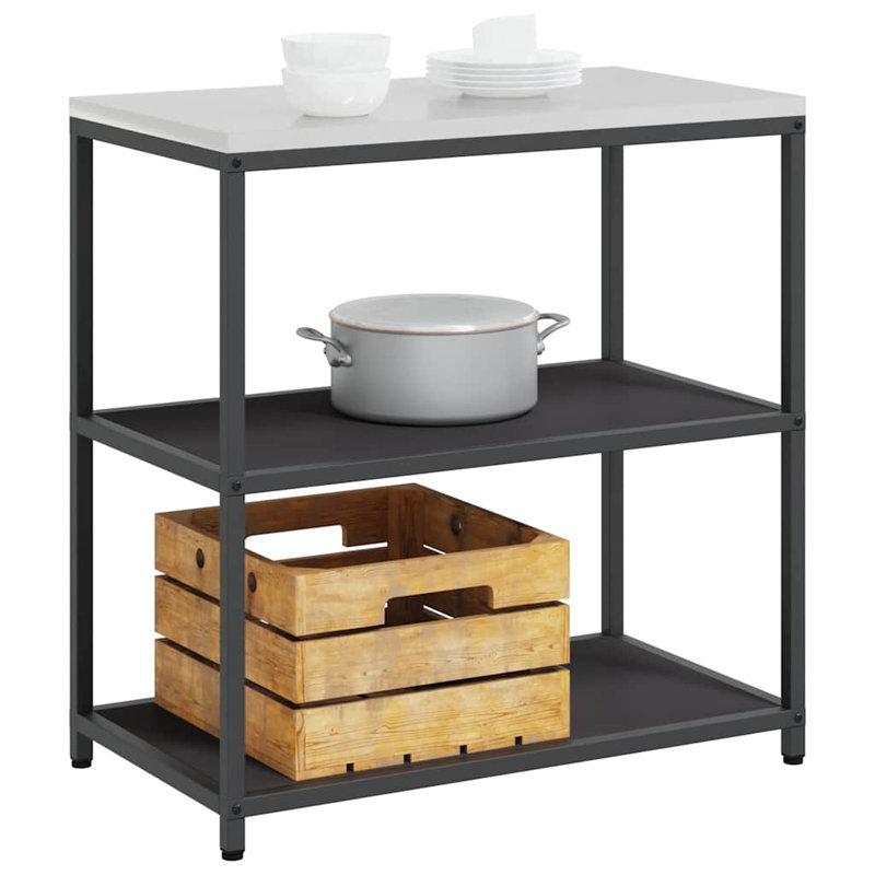  Kitchen Storage Shelf With Shelf With Storage Olive Green Steel, Black