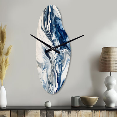 Horloge murale bleue incurvée Giantous