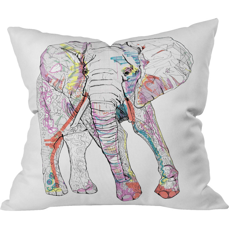 Casey Rogers Elephant Outdoor Throw Pillow, 20" x 20"