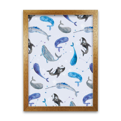 Whales Repeat Patterm 1 Piece Wall Art