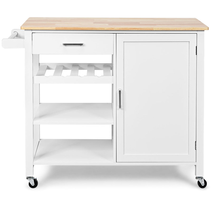 Amissa 40 cm W Kitchen Cart with, White