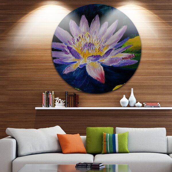 DesignArt Purple Lotus Flower On Metal Print | Wayfair
