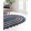 Tapis oriental bleu en jute tissé à la machine Mateus-845331396