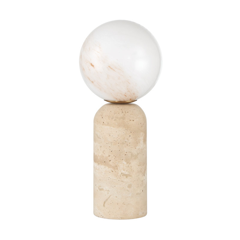 Lampe de table moderne 13,8 ", Blanc veiné
